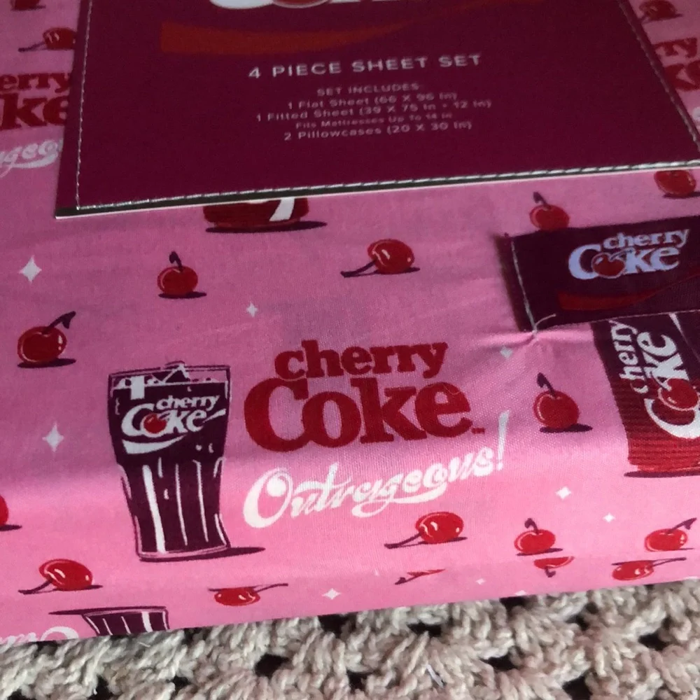 Cherry Coke Pink 4-Piece TWIN Sheet Set